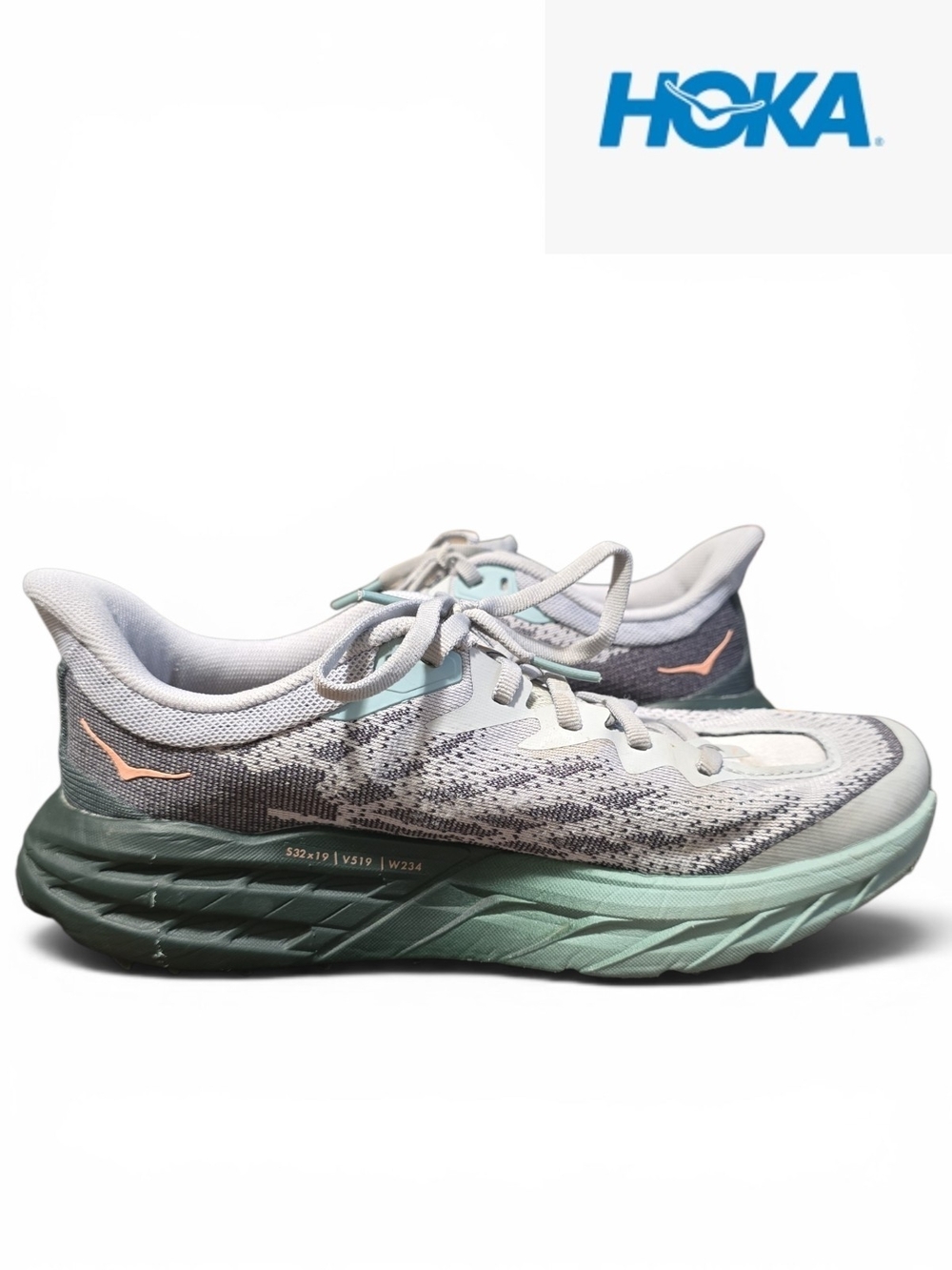 HOKA One One W Speedgoat 5 Womens Sneakers Size 7B Harbor Mist Spruce Gorpcore - Picture 3 of 8